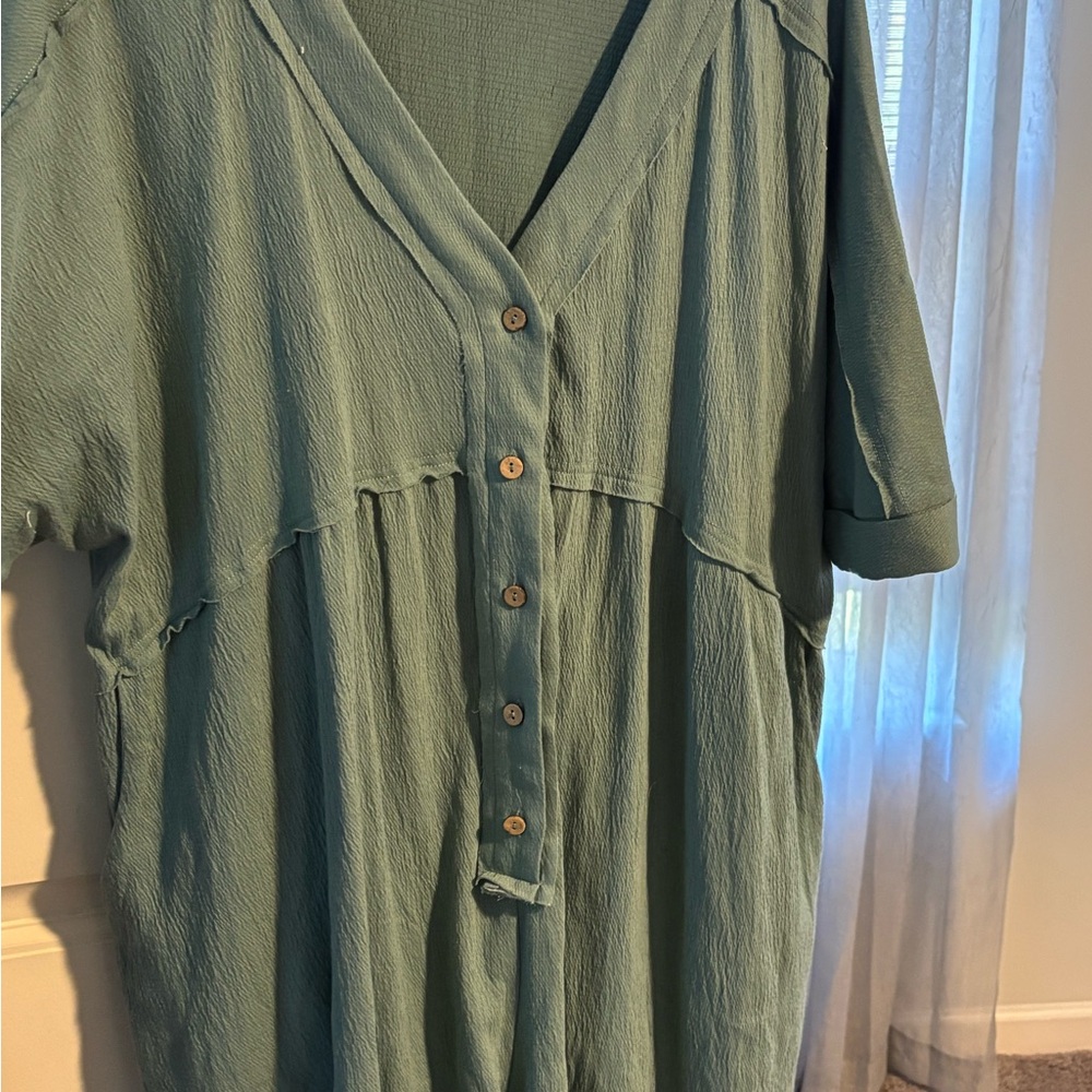 Green Button-Up Dress